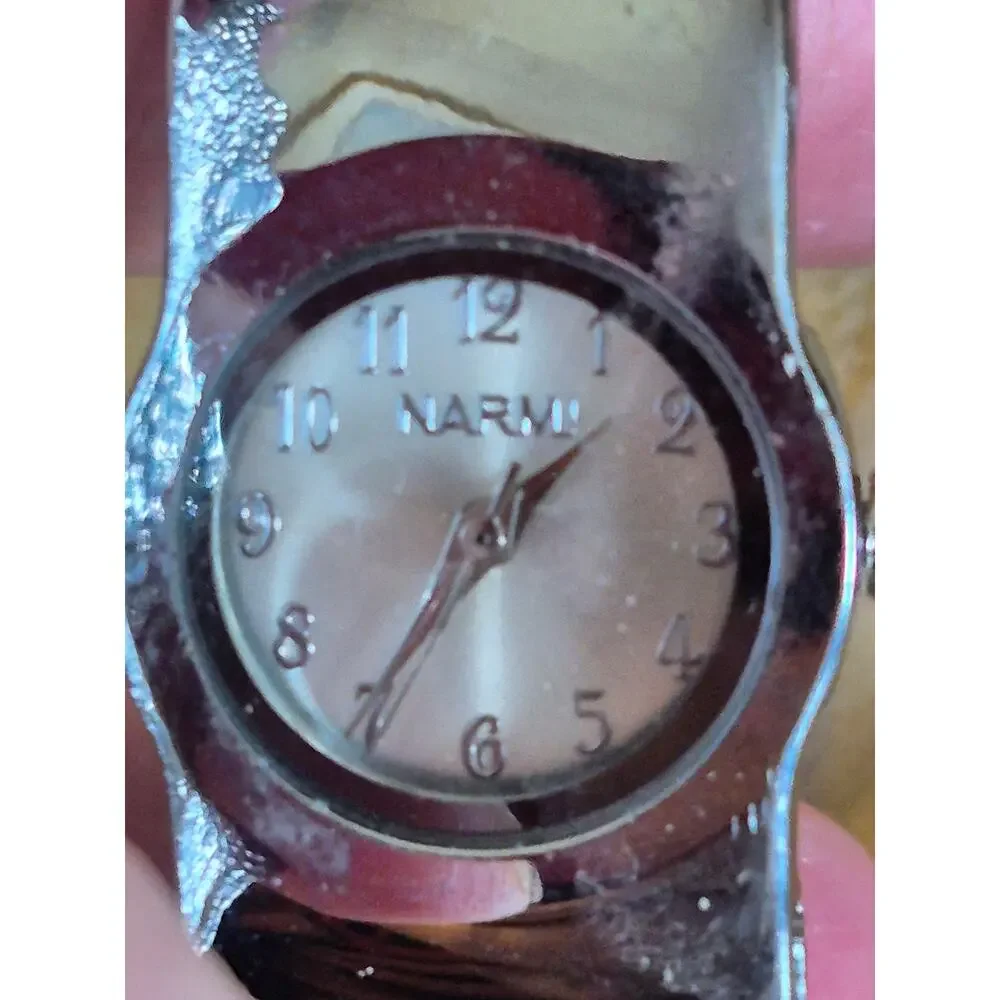 Nurmi Christmas tree Cuff watch Festive Unique‎ retro chic Hinged Holiday Rare